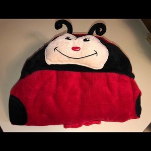 Lady bug travel pillow blanket combo